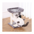 19 &quot;Alto de gato curto gato -poleiro de gato scratcher com escova de plástico